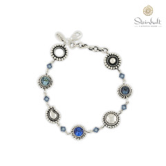 Bracelet "Celebration" round Swarovski Saphire, Denim Blue, Aquamarine