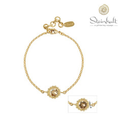 Bracelet "Sheila" Swarovski Crystal Golden Shadow + Greige