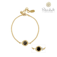 Bracelet "Sheila" Swarovski Jet / Crystal Silver Night