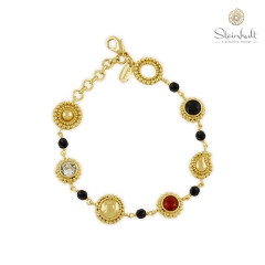 Bracelet "Celebration" round Swarovski Jet, Siam, Crystal