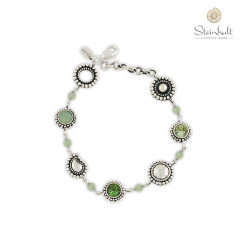 Bracelet "Celebration" round Swarovski Chrysolite, Erinite, Pacific Opal