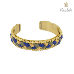 Thin Cuff with Luxe Thread Blue/Grey