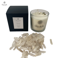 CRYSTAL QUARZ CANDLE, Velvet wood scent