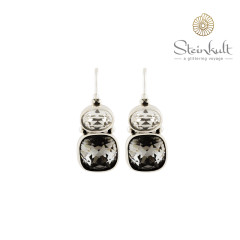 Earrings "Yasmine" Swarovski Crystal & Crystal Silver Night