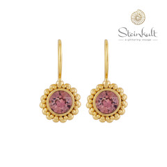 Earrings "Sheila" with round Swarovski Crystal Antique Pink