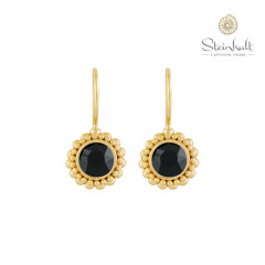 Earrings "Sheila" with round Swarovski Jet