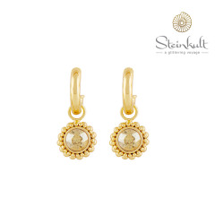 Hoops "Sheila" with round Swarovski Crystal Golden Shadow