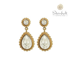 Earrings Drop with Stud  "Amber" Swarovski Crystal