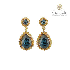 Earrings Drop with Stud  "Amber" Swarovski Montana