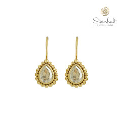 Earrings Petite Drop "Celebration" Swarovski Crystal Golden Shadow