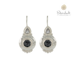 Earrings "Crystalle" Swarovski Crystal & Crystal Silver Night