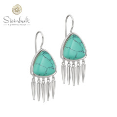 Spike-Earrings «Aluna» with semiprecious stone