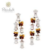 Bamboo Earrings with semiprecious Stones