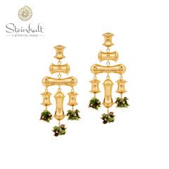 Bamboo Earrings with semiprecious Stones