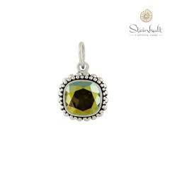 Pendant "Aisha" square Swarovski Crystal Iridiscent Green