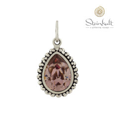 Pendant "Amber" Drop Swarovski Crystal Antique Pink