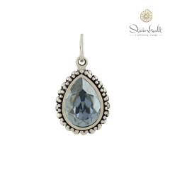 Pendant "Amber" Drop Swarovski Crystal Blue Shade