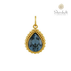 Pendant "Amber" Drop Swarovski Denim Blue