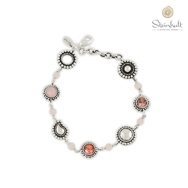 Bracelet "Celebration" round Swarovski Vintage Rose, Rose Peach, Rosewater Opal