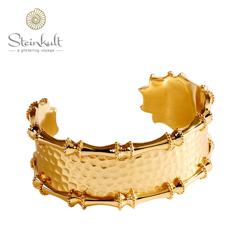 Bamboo XL Cuff, Gold plated