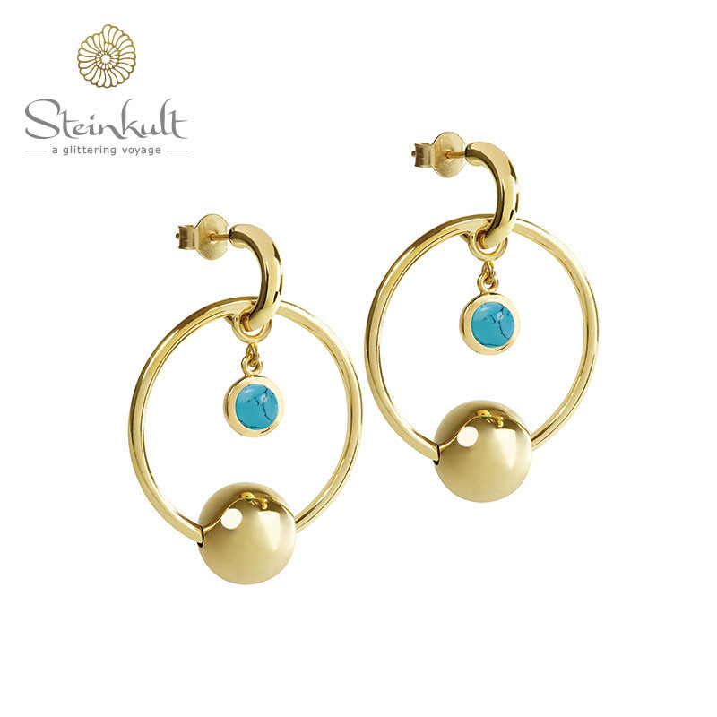 Delphia medium double Hoop earring Turquoise