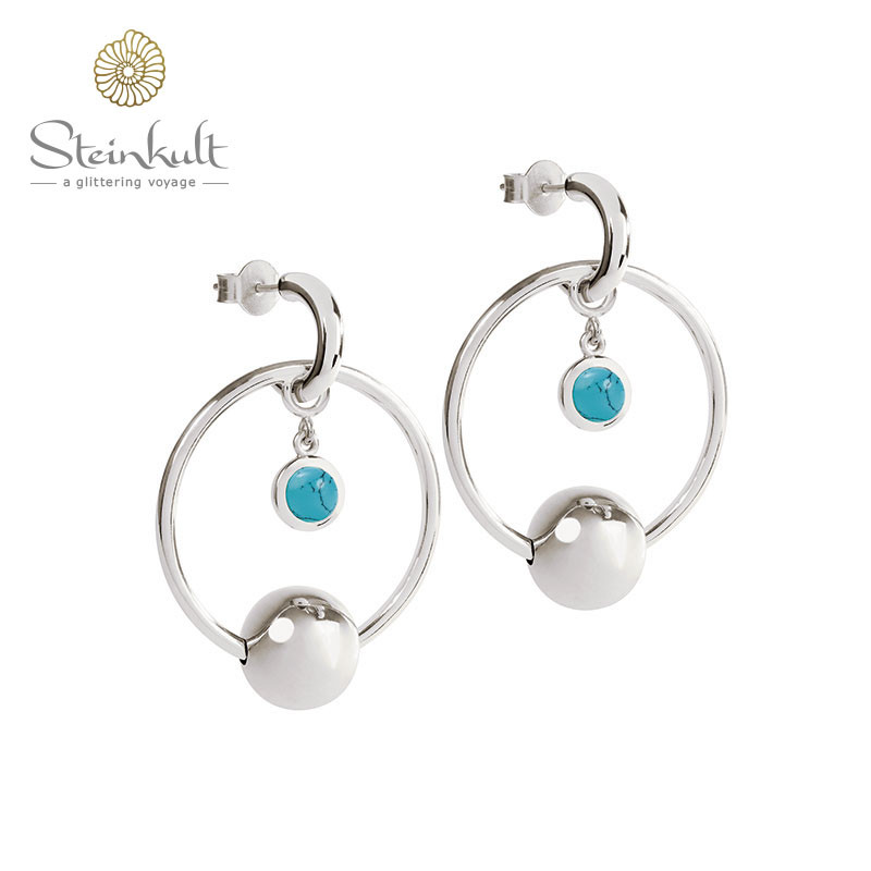 Delphia medium double Hoop earring Turquoise