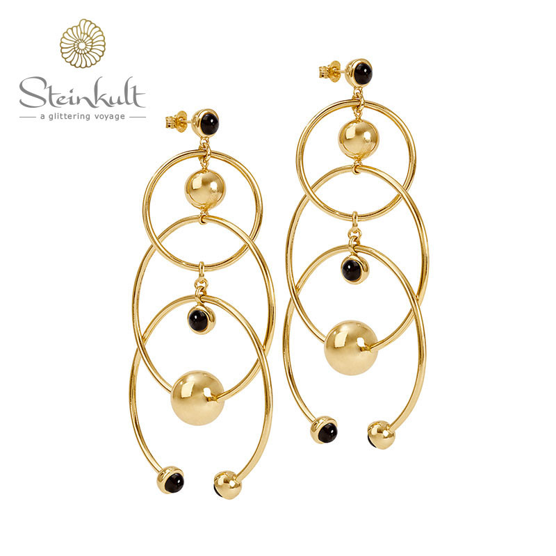 Delphia Long XXL Chandelier Earrings Onyx