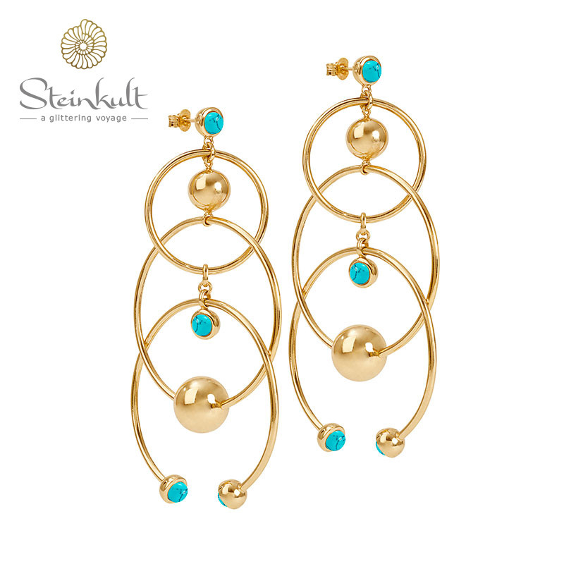 Delphia Long XXL Chandelier Earrings Turquoise