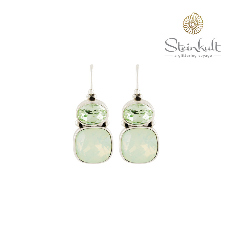 Earrings "Yasmine" Swarovski Chrysolite & Chrysolite Opal