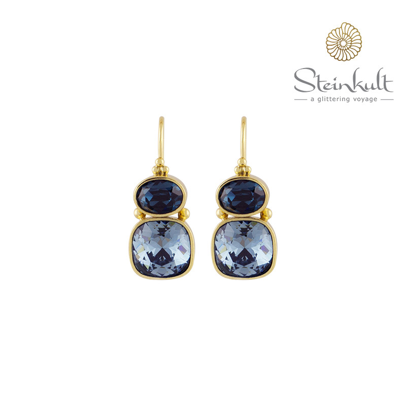 Earrings "Yasmine" Swarovski Montana & Denim Blue
