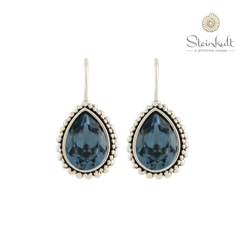 Earrings "Amber" Swarovski Denim Blue