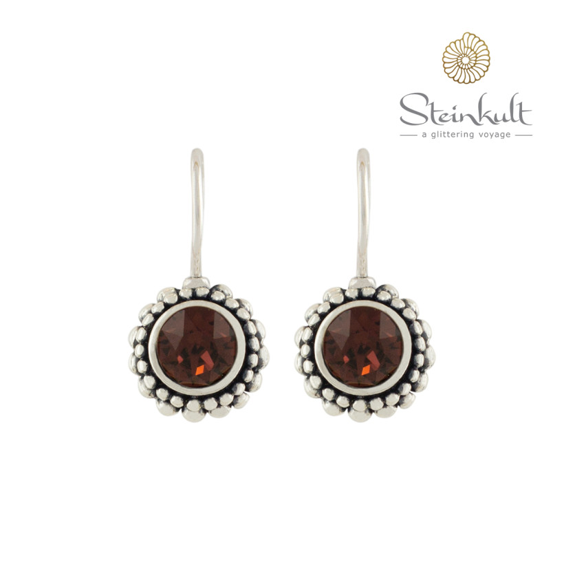 Earrings "Sheila" with round Swarovski Burgundy