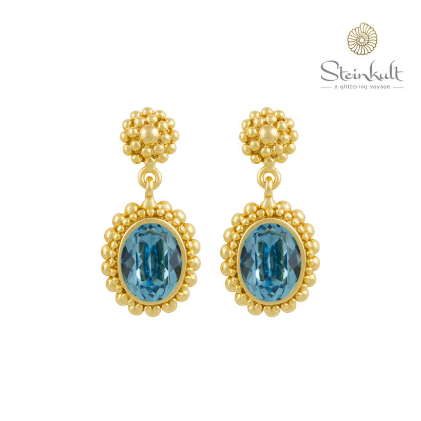 Earrings "Brenda" Swarovski Oval Aquamarine
