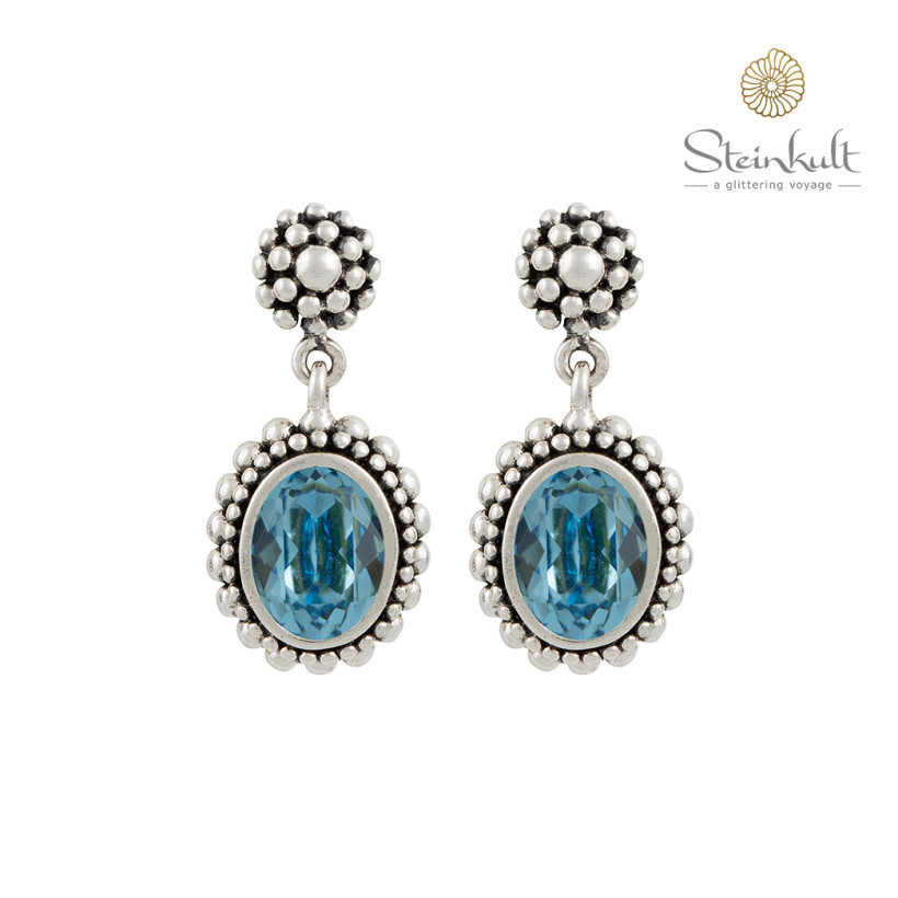 Earrings "Brenda" Swarovski Oval Aquamarine