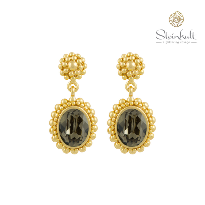 Earrings "Brenda" Swarovski Oval Greige