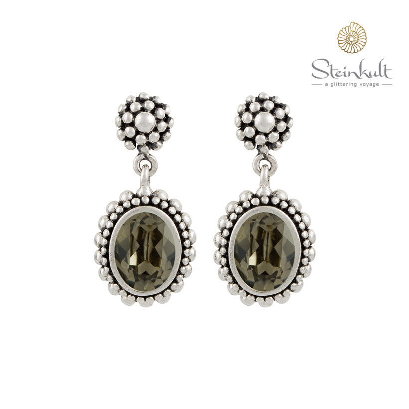Earrings "Brenda" Swarovski Oval Greige