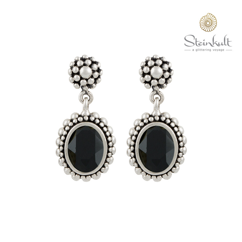 Earrings "Brenda" Swarovski Oval Jet
