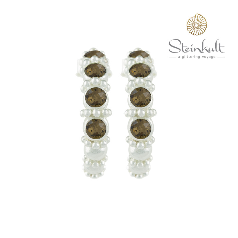 Hoops "Mia" Swarovski Smokey Quarz
