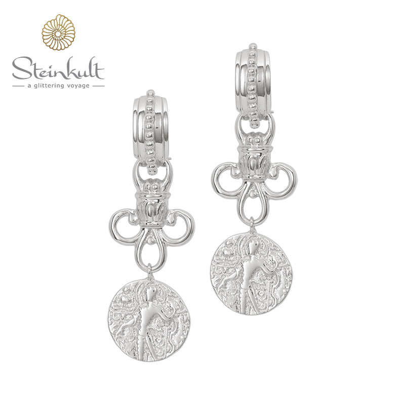 Earrings with dangling coin "Sophia"