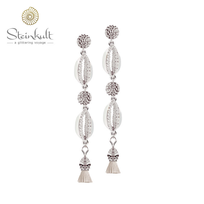 Earrings "Cowrie" with enamel