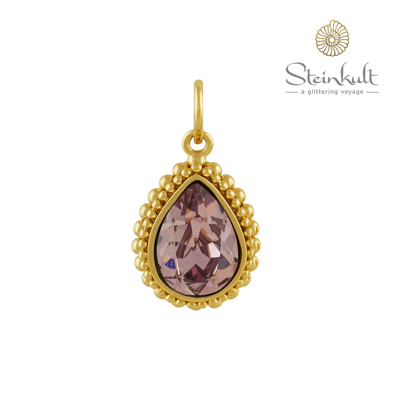 Pendant "Amber" Drop Swarovski Crystal Antique Pink
 