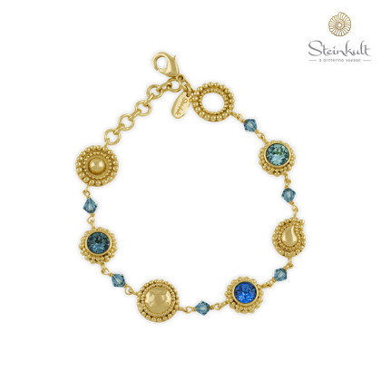 Bracelet "Celebration" round Swarovski Saphire, Denim Blue, Aquamarine