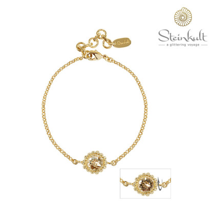 Bracelet "Sheila" Swarovski Crystal Golden Shadow + Greige