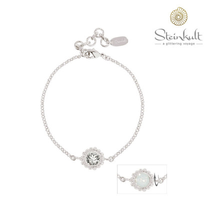 Bracelet "Sheila" Swarovski Crystal + White Opal