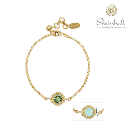 Bracelet "Sheila" Swarovski Pacific Opal + Chrysolite
