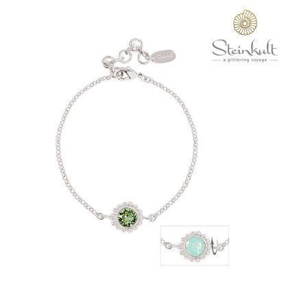 Bracelet "Sheila" Swarovski Pacific Opal + Chrysolite