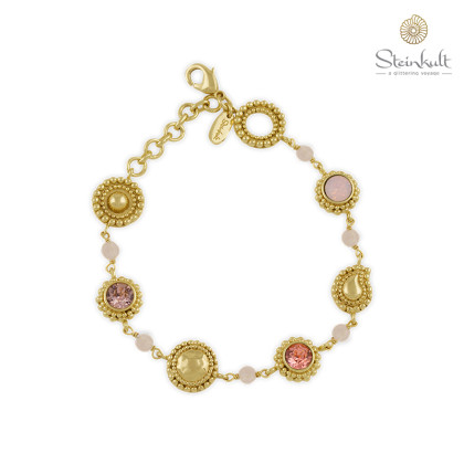 Bracelet "Celebration" round Swarovski Vintage Rose, Rose Peach, Rosewater Opal