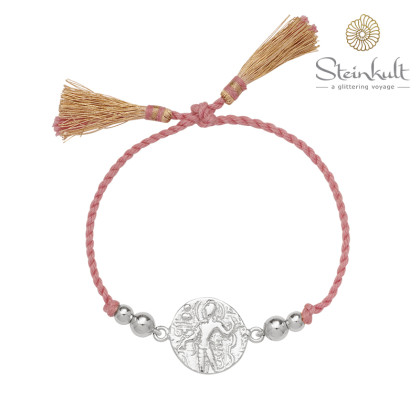 Cord bracelet with coin "Valentina"