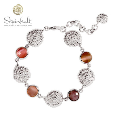 Bracelet Nautilus Shell "Sandy" with pink mixed stones
