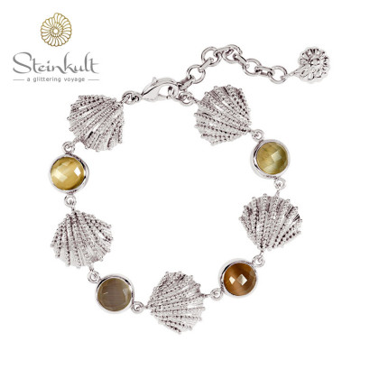 Bracelet Shell "Venus" with mixed taupe stones